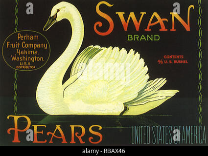 Swan Obst Label. Stockfoto