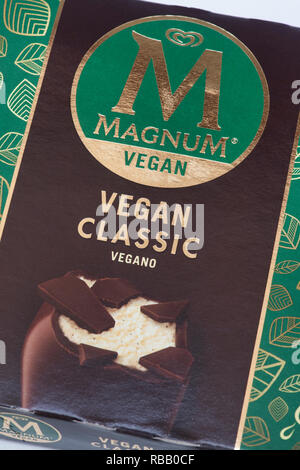 Magnum veganes Eis Paket. Großbritannien Stockfoto