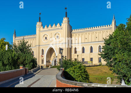 Haupteingang des Neo-gotischen Teil von Lublin Burg. Lublin ist die größte polnische Stadt östlich der Weichsel und Hauptstadt der Provinz Lublin Stockfoto