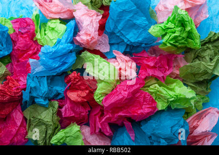 Zerknüllt buntes Seidenpapier Stockfoto