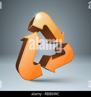 Papierkorb 3d-Symbol. Umweltfreundliches Produkt. Stock Vektor