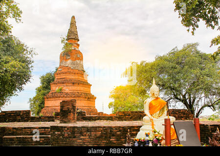 Wat Phra Ngam Tempel, Ayutthaya, Thailand. Stockfoto