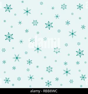 Weihnachten nahtlose Hintergrund. Vector Illustration. Urlaub Muster mit Schneeflocken Stock Vektor