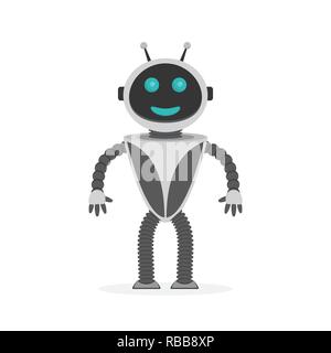 Happy Roboter im flachen Stil. Vector Illustration. Roboter Symbol isoliert Stock Vektor