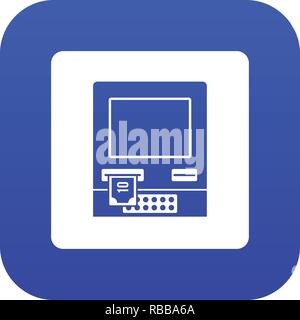 ATM Cash Machine Symbol digital Blau Stock Vektor