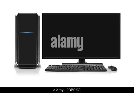 Moderne Desktop Computer mit kabelloser Tastatur und Maus. Stockfoto