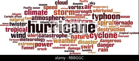 Hurricane Wort cloud Konzept. Vector Illustration Stock Vektor