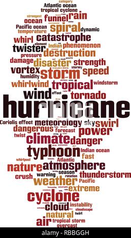 Hurricane Wort cloud Konzept. Vector Illustration Stock Vektor