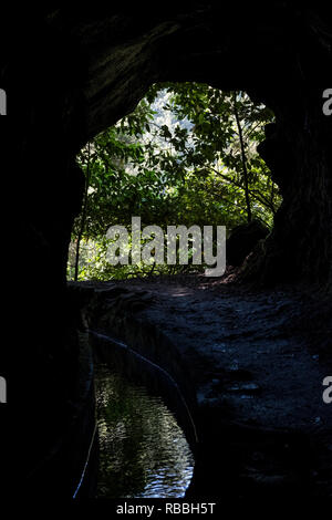 Madeira, Portugal - 11. Juni 2017: Tunnel Entlang der Levada von Caldeirão Verde Stockfoto