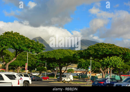 Historische Lahaina, Maui, der ersten Hauptstadt der hawaiischen Inseln und ehemalige Walfängerstadt. Stockfoto