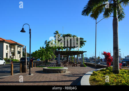 Historische Lahaina, Maui, der ersten Hauptstadt der hawaiischen Inseln und ehemalige Walfängerstadt. Stockfoto