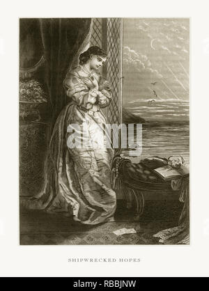 Schiffbruch hofft Viktorianischen Gravur, 1879 Stockfoto