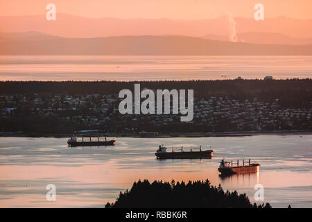 Foto von Vancouver Blick von Grouse Mountain in North Vancouver, BC, Kanada Stockfoto