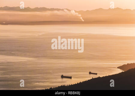 Foto von Vancouver Blick von Grouse Mountain in North Vancouver, BC, Kanada Stockfoto