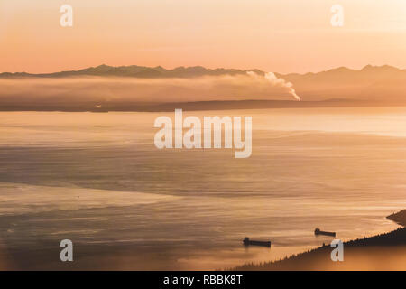 Foto von Vancouver Blick von Grouse Mountain in North Vancouver, BC, Kanada Stockfoto