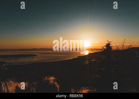 Foto von Vancouver Blick von Grouse Mountain in North Vancouver, BC, Kanada Stockfoto