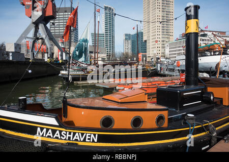 Maashaven Rotterdam, Maritiem Museum Rotterdam. Stockfoto