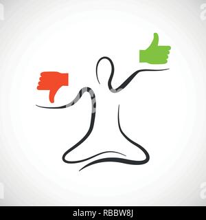 Yoga pose Zeichnung mit einer positiven Einstellung Vektor EPS Abbildung 10 Stock Vektor