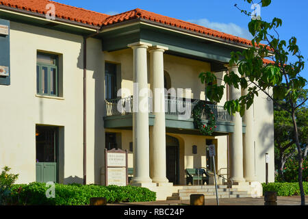 Historische Lahaina, Maui, der ersten Hauptstadt der hawaiischen Inseln und ehemalige Walfängerstadt. Stockfoto