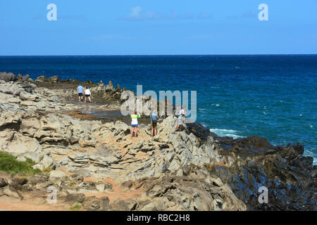 Kapalua, Maui, Hawaii Inseln. Upscale Resort Area mit Hotels, elegante Wohnungen, erstklassige Golfplätze, Strände und Restaurants. Stockfoto