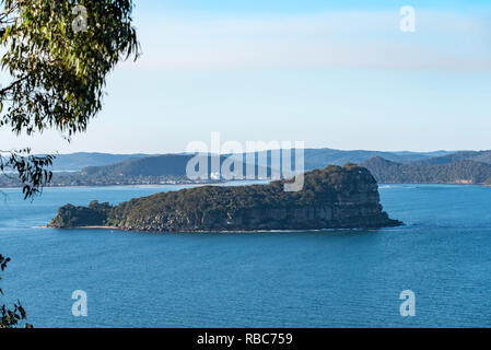 Lion Island in Broken Bay an der Mündung des Hawkesbury River zwischen der Nordspitze von Sydney und dem Beginn der Central Coast, NSW AUST Stockfoto