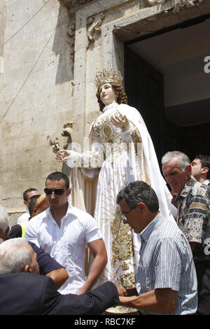 Italien Basilikata Matera - Festa Madonna della Bruna - Die Madonna della Bruna die Kirche S. Francesco Blätter Stockfoto