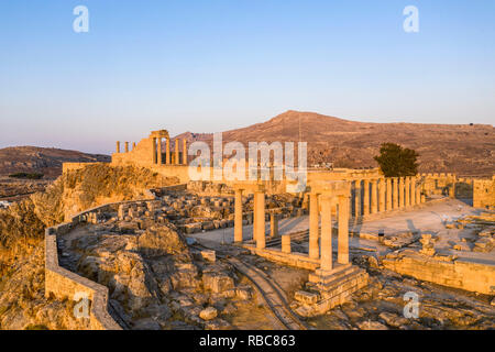 Griechenland, Rhodos, Lindos Akropolis Stockfoto