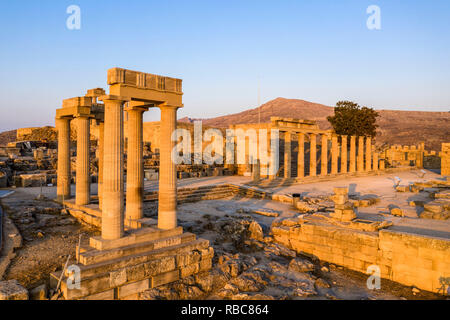 Griechenland, Rhodos, Lindos Akropolis Stockfoto