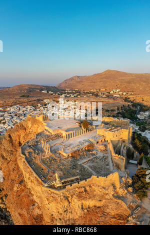 Griechenland, Rhodos, Lindos Akropolis Stockfoto