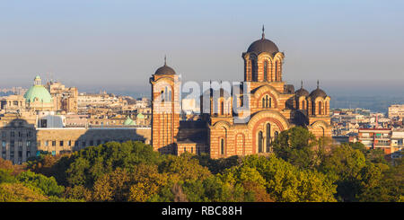 Serbien, Belgrad Blick auf St Mark's Kirche Stockfoto