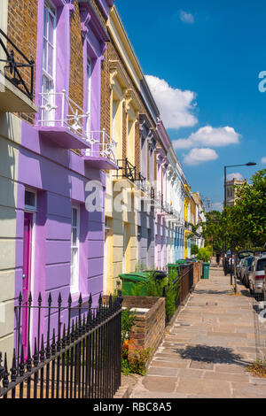 Großbritannien, England, London, Camden, Hartland Road, bunte Häuser Stockfoto