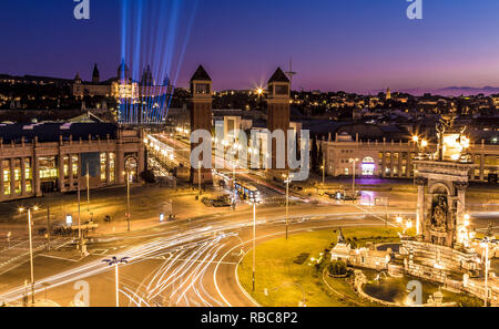 Plaza de Espana Barcelona Spanien Europa. Stockfoto