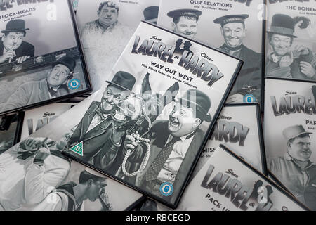 Das DVD-Cover von Way Out West - eine klassische Laurel und Hardy film Stockfoto