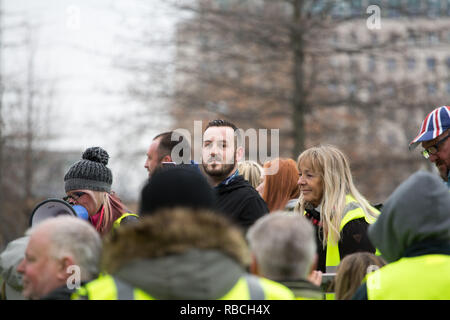 James Goddard am Gelben Weste pro Brexit Demonstartion Stockfoto