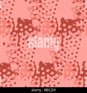 Nahtlose grunge Muster mit fließenden Formen der Koralle Farbe Stock Vektor