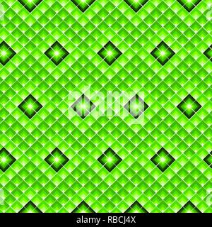 Grüne nahtlose rhombus Muster. Geometrische Fliesen in Kalk Farbe Stock Vektor