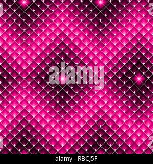 Abstrakte geometrische nahtlose Muster mit Kunststoff rosa Quadrate Stock Vektor