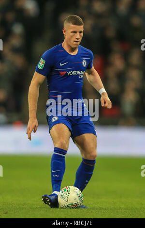 8. Januar 2019, Wembley, London, England; Carabao EFL Cup, Halbfinale, Tottenham vs Chelsea; Ross Barkley (08) von Chelsea während des Spiels Credit: Mark Cosgrove/News Bilder der Englischen Football League Bilder unterliegen DataCo Lizenz Stockfoto