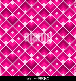 Abstrakte geometrische nahtlose Muster mit Kunststoff rosa Quadrate Stock Vektor