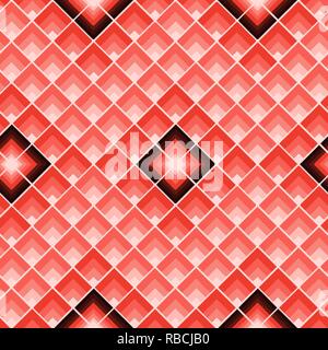 Abstrakte geometrische Muster. Rechtecke wiederholen. Coral farbigen Quadrate Fliese Stock Vektor