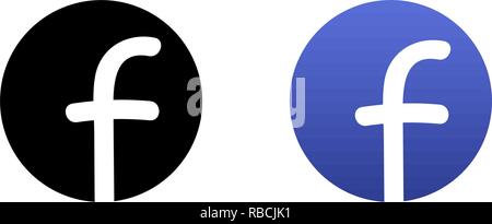 Satz von Schwarz und Blau moderne social media Icons Stock Vektor