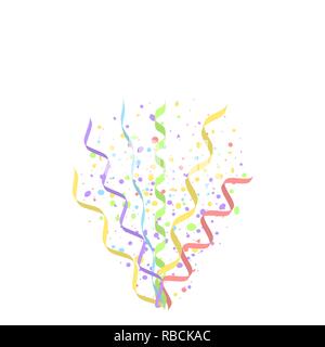 Bunten Bändern festlichen Hintergrund. Zusammenfassung Hintergrund mit vielen Fallen winzige Konfetti Stücke und Bänder. Vector Illustration Stock Vektor
