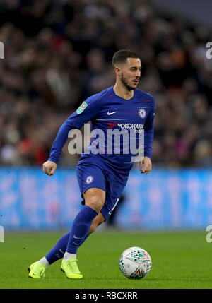 London, Großbritannien. 8. Januar, 2019. Eden Hazard von Chelsea - Tottenham Hotspur v Chelsea, Carabao Cup Halbfinale - Erste Etappe, Wembley Stadion, London (Wembley) - 8. Januar 2019 Editorial nur verwenden - DataCo Einschränkungen gelten Credit: Spieltag Bilder begrenzt/Alamy leben Nachrichten Stockfoto