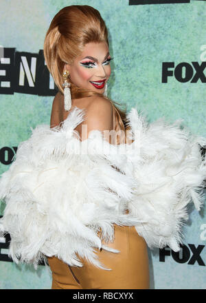 Los Angeles, USA. 8. Januar, 2019. Drag Queen/Schauspieler Valentina (James Andrew Leyva) kommt beim FOX'S "mieten" drücken Sie Quark im Fox Studio Lot am 8. Januar 2019 in Century City, Los Angeles, Kalifornien, USA. (Foto von Xavier Collin/Image Press Agency) Quelle: Bild Presse Agentur/Alamy leben Nachrichten Stockfoto