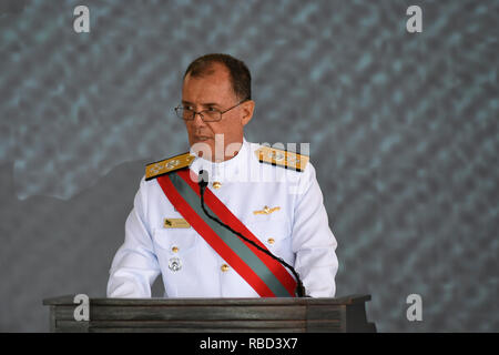 Brasilia, Brasilien. 09 Jan, 2019. DF-Brasilia - 09/01/2019 - Besitz der Oberbefehlshaber der Marine Admiral der Flotte Ilques Barbosa Junior bei seiner Amtseinführung am Dienstag, 9. Januar als General das Kommando über die Marine in einer Zeremonie am Naval Club statt. Foto: Mateus Bonomi/AGIF AGIF/Alamy Credit: Live-Nachrichten Stockfoto