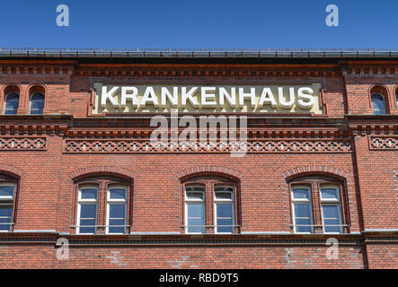 Klinkum im Grove des Friedrich, Fröbelstrasse, Prenzlauer Berg, Pankow, Berlin, Deutschland, Klinkum im Friedrichshain, Froebelstrasse, Prenzlauer B Stockfoto