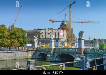 Baustelle, Humboldt Forum, Schlossplatz, Unter den Linden, Mitte, Berlin, Deutschland, Baustelle, Humboldtforum, Schlossplatz, Unter den Linde Stockfoto