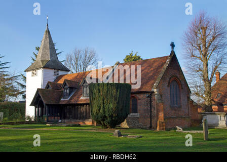 St. Andrews Kirche Greensted in Essex ist die älteste Holzkirche der Welt. Stockfoto