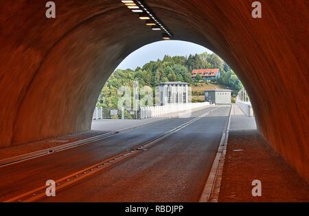 Verschiedene Sichten auf ein Damm im Harz in der Nähe von Wernigerrode Stockfoto