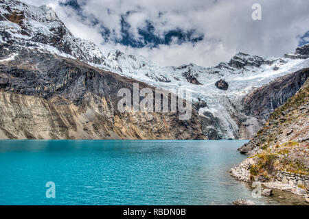 Arhauy Gletscher in der Cordillera Blanca Stockfoto